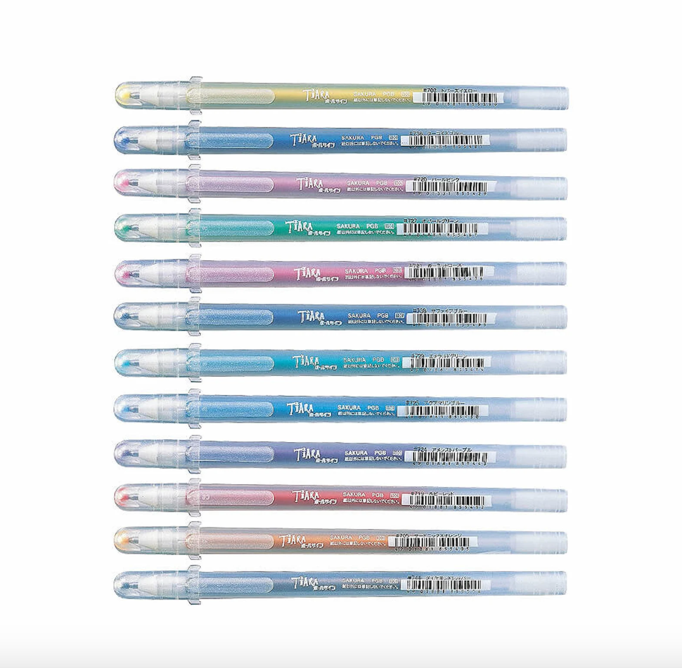 Stylo gel pailleté Tiara (lot de 12 pièces)