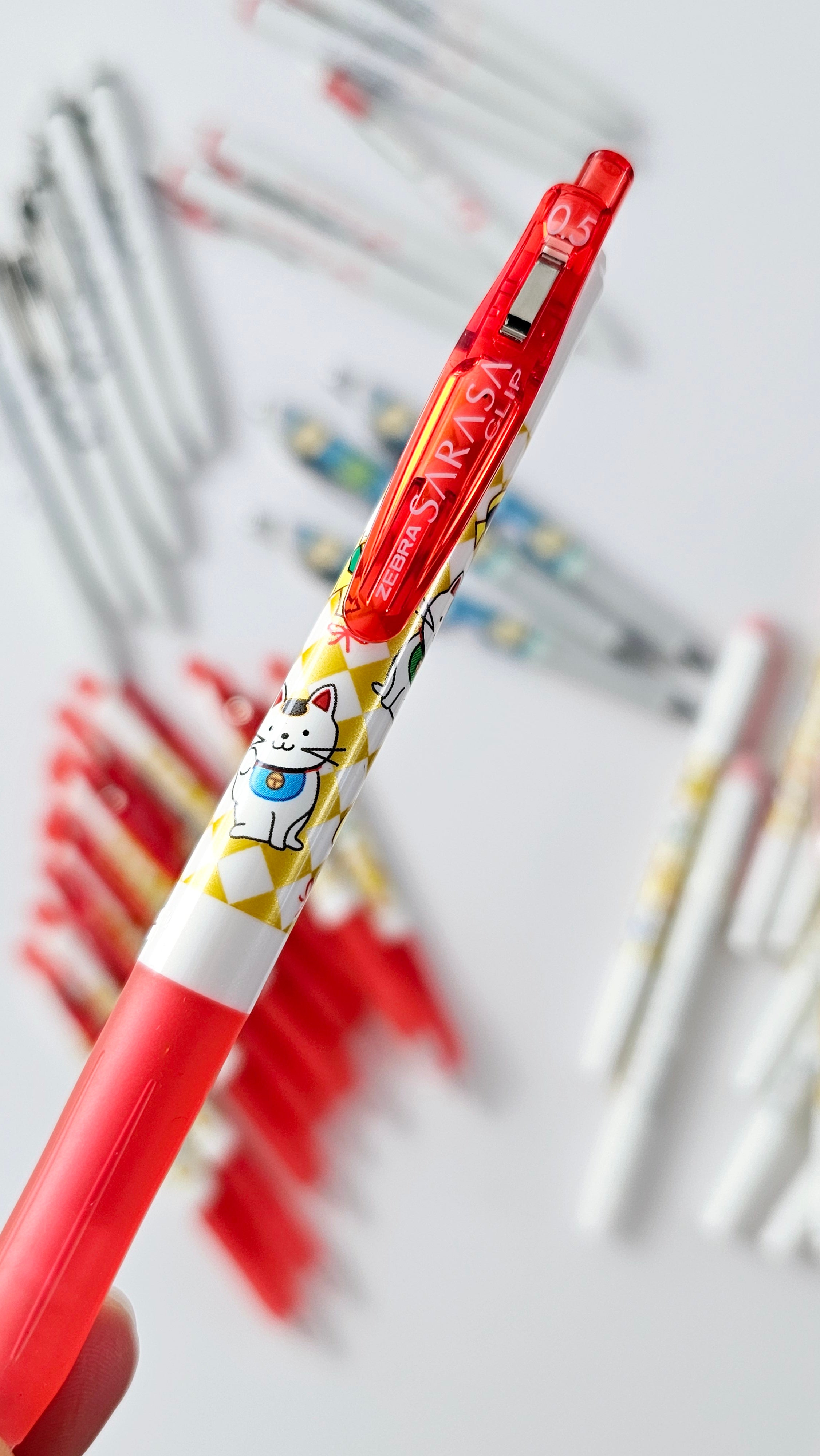 Lucky Cat Sarasa Red Gel Pen (Limited Edition)