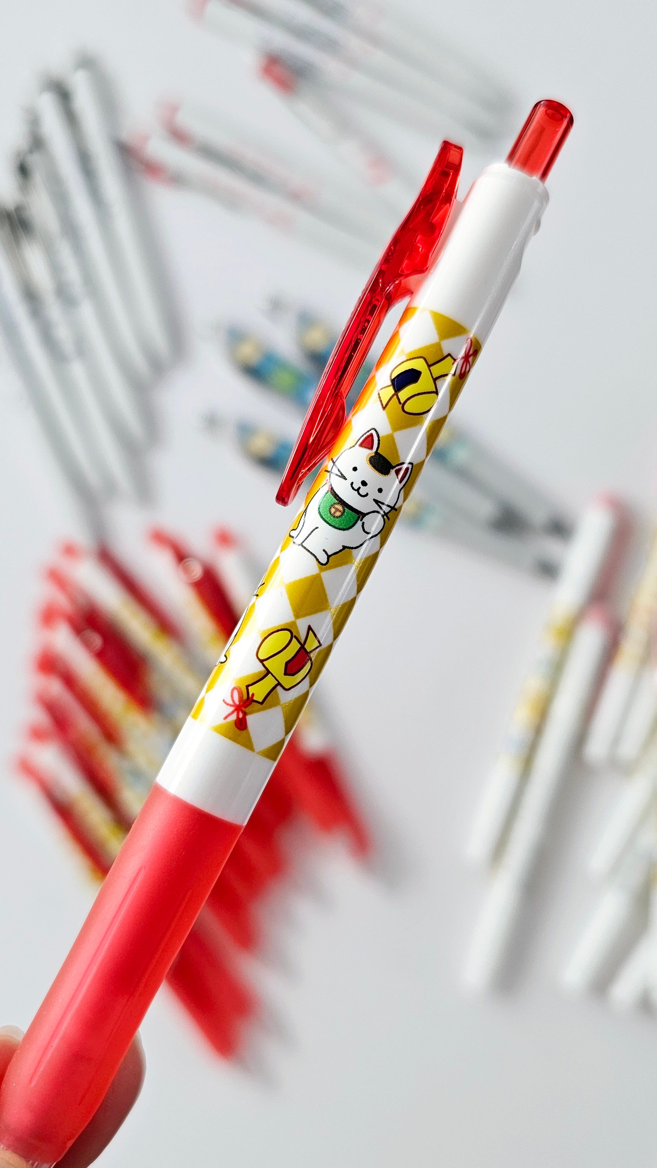 Lucky Cat Sarasa Red Gel Pen (Limited Edition)